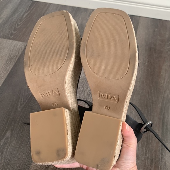 MIA black open toe platform wrap around ankle espadrille sandals NWOT size 7.5 - Picture 7 of 8